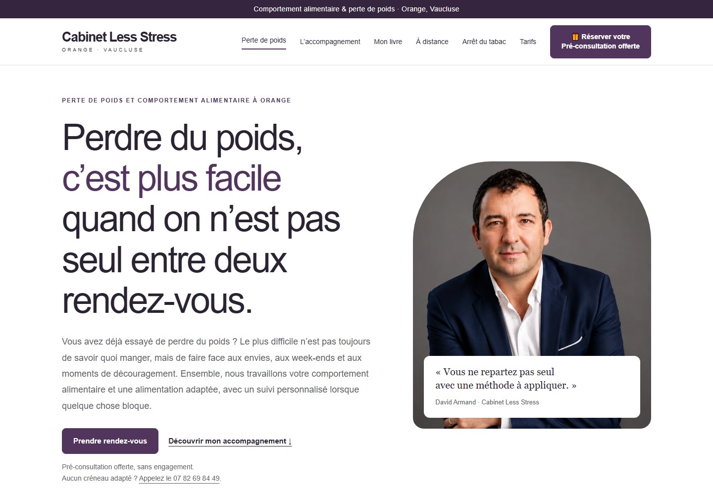 Aperçu du site Cabinet Less Stress