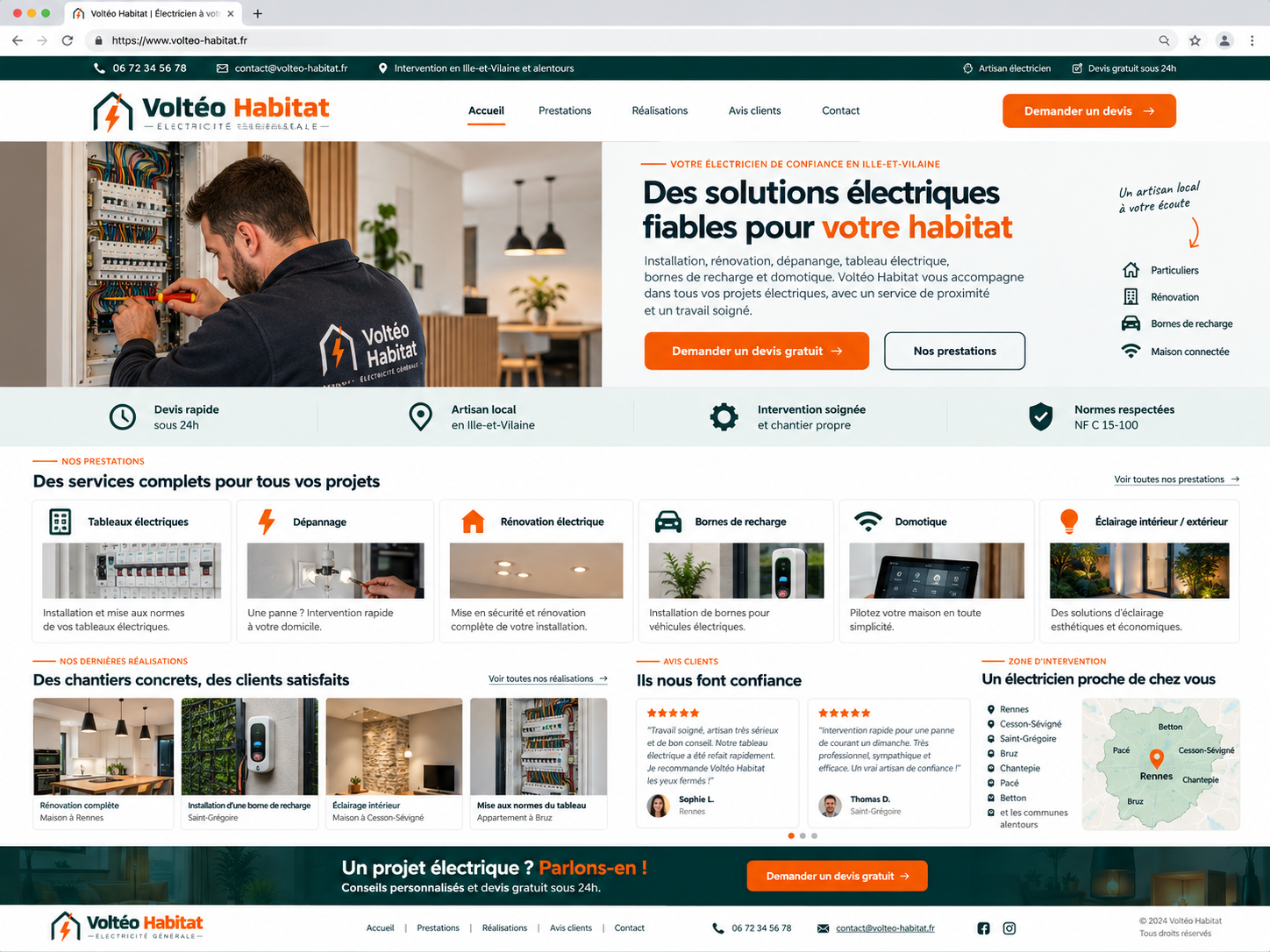 Exemple de site internet Voltéo Habitat